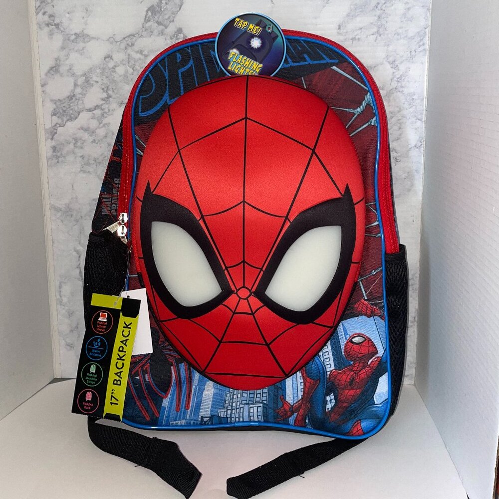 Spider-Man 17” Light Up Backpack NEW